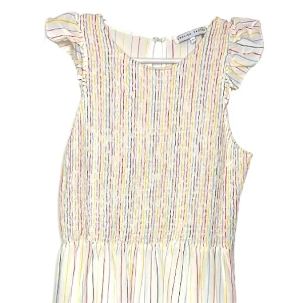 English Factory Smocked Flutter Cap Sleeve Stripes Dress - Image 4