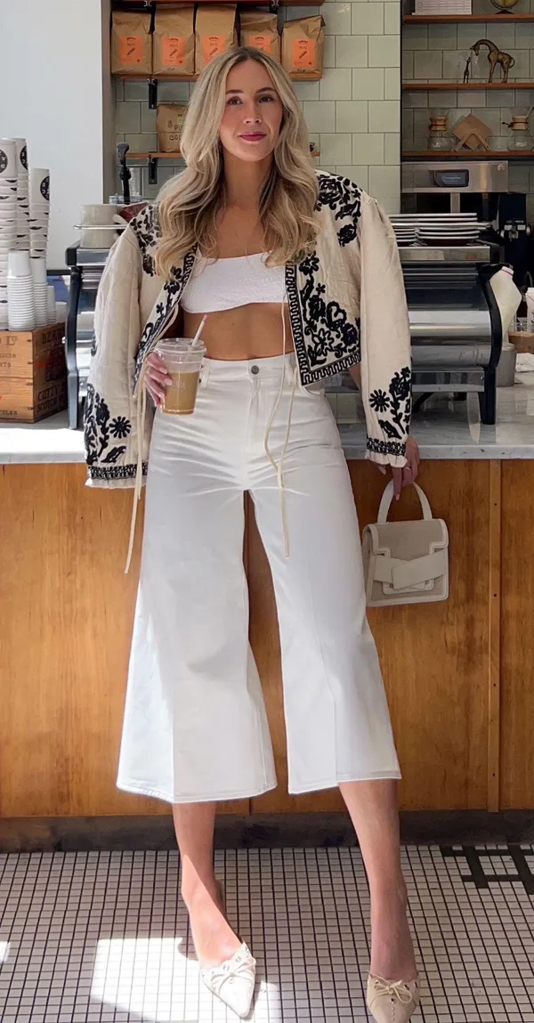 BLK DNM White Jeans Cropped Fit - Image 2