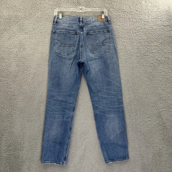 American Eagle Super High‎ Rise Ankle Straight Jeans Stretch Boho Women's 4 x 27 - Image 2