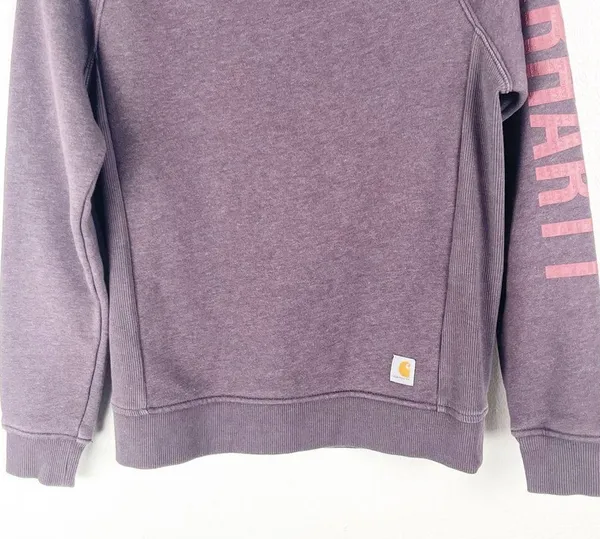 CARHARTT Blackberry Relaxed Fit Graphic Spellout Long Sleeves Sweatshirt Size XS - Image 9