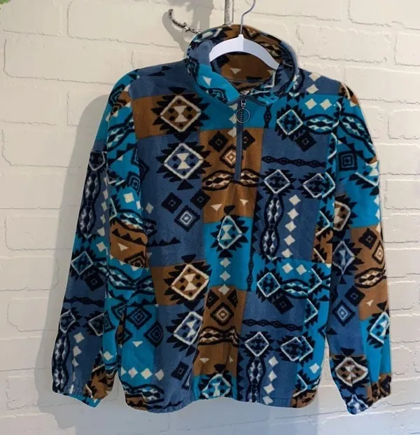 O'Neill Sierra pullover Sherpa blue green western xs NEW pullover fleece popover - Image 4