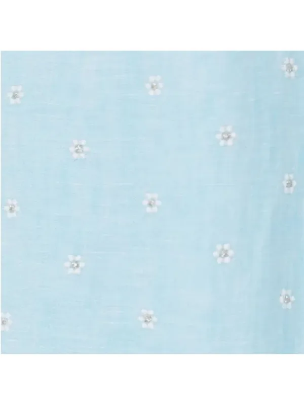 Lilly Pulitzer Kylanne Embroidered Linen Mini Dress Baby Blue Cutout Size 12 NWT - Image 3