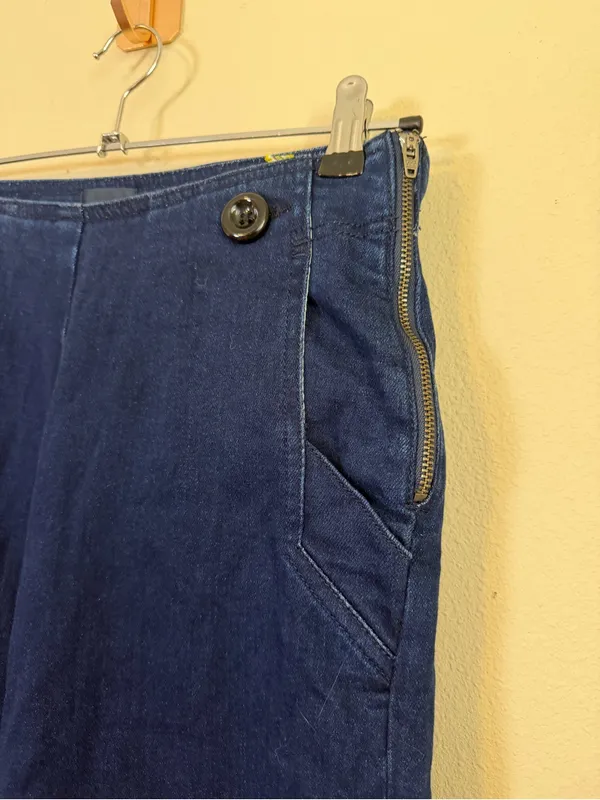 Anthropologie‎ Maeve Sailor Wide Leg Jeans Dark Wash Flare Size 27 Tall - Image 4
