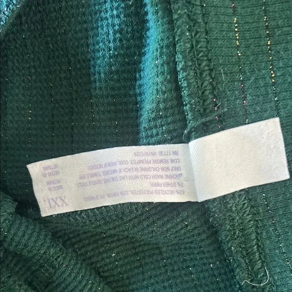 Stars Above Green Sparkly Two Piece Pajamas Set Size XXL - Image 7