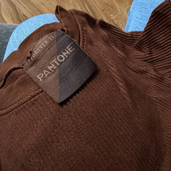 Forever 21 Chocolate Ribbed Short Sleeve Top - Image 2