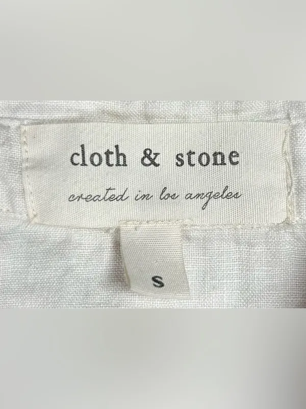 Cloth & Stone Size S 100% Linen Rolled Hem Pocket Utility Romper - Image 4