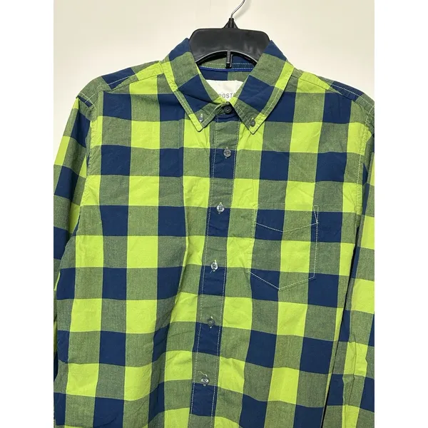 Aeropostale M Green Navy Plaid Shirt Women’s Button Down Long Sleeve Casual - Image 4