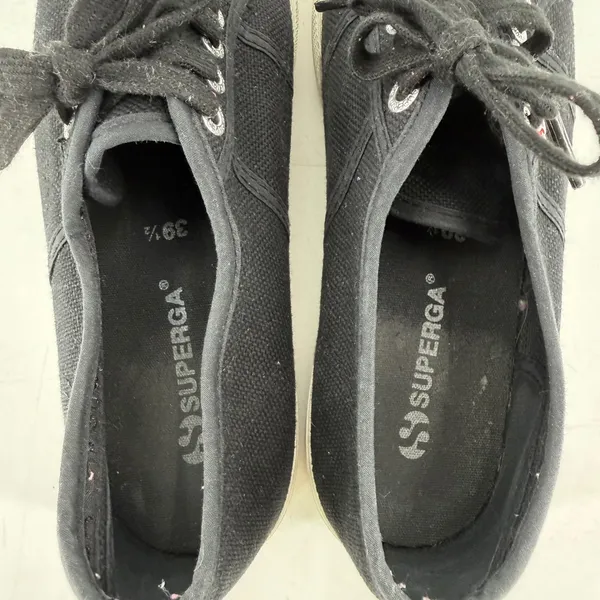 Superga Platform‎ Sneakers Women 39.5 Black Canvas Chunky Streetwear Size 8.5 - Image 7