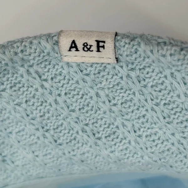 Abercrombie Fitch Womens Light Baby Blue Knit Bucket Hat‎ Trendy Y2K Streetwear - Image 5