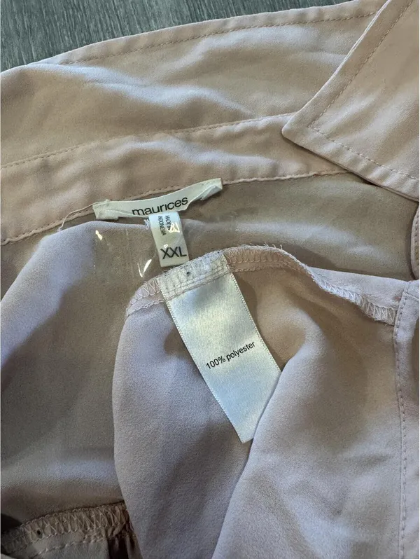 Maurices Button-Down Blouse Adjustable Long Sleeves Pink Plus Size XXL - Image 9
