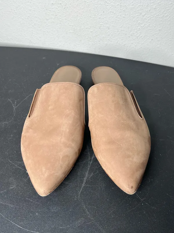 Jenni Kayne Oiled Leather Point Toe Slip On Mules in Taupe EU 41 Quiet Luxury - Image 4