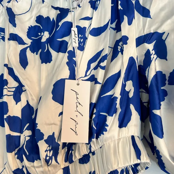 Petal & Pup Blue Floral Maxi Dress xs nwt - Image 3