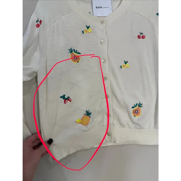 525 America embroidered Patch Sweater cardigan XS - Image 6