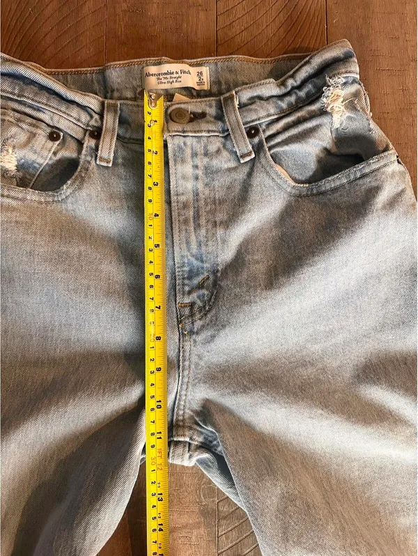 Abercrombie & Fitch The 90’s Straight Ultra High Rise Curve Jeans Women’s 26/2S - Image 12