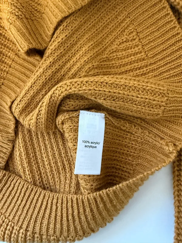 Maurices Highland Henley Sweater Solid Mustard Yellow V-neck Knit - Image 9