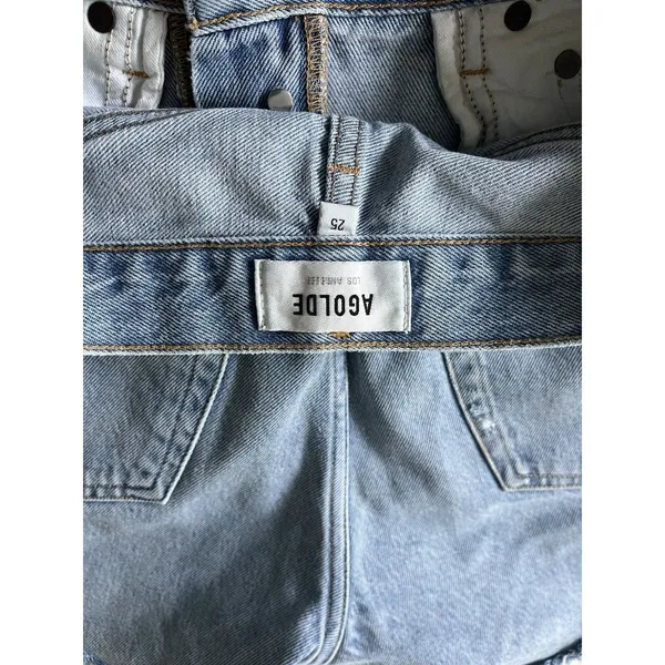 AGOLDE Parker Long Shorts in “Swapmeet” light vintage indigo wash size 25 - Image 4