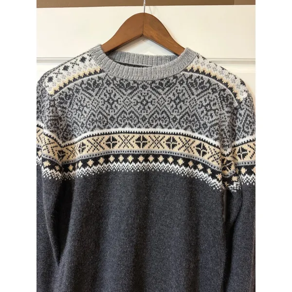 Artesania 1983 Alpaca Fair Isle Sweater XL Nordic Scandi Hand Knit Peru - Image 2