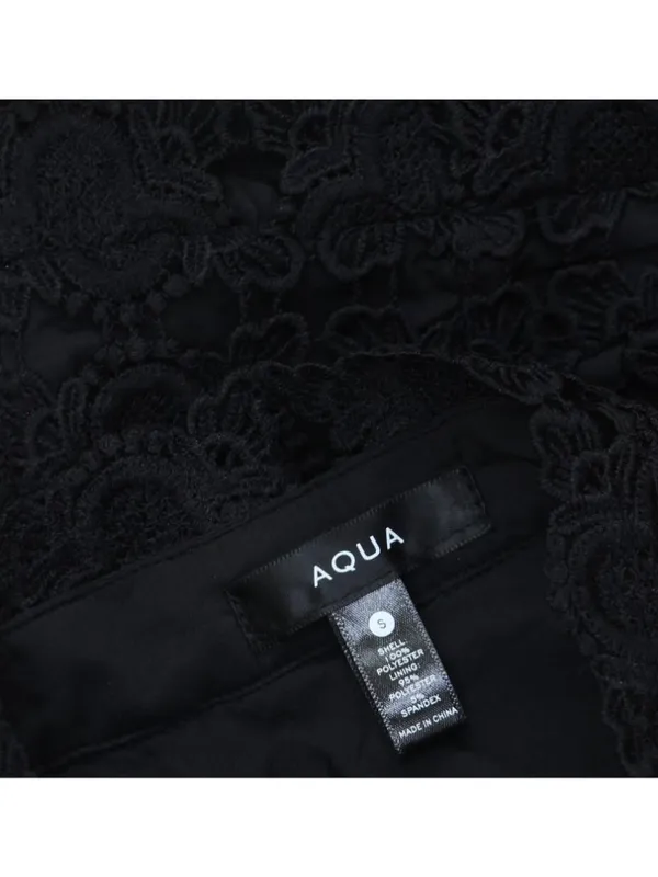 NWT Aqua Womens Floral Lace Mock Neck Mini Dress IDM11073 Black S - Image 4