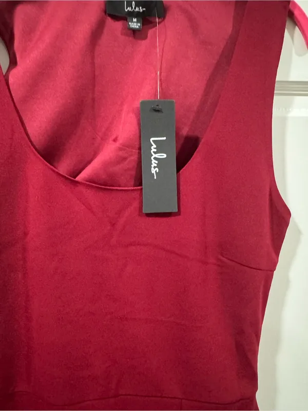 Lulu's Berry Red Sleeveless Midi Dress - Image 2