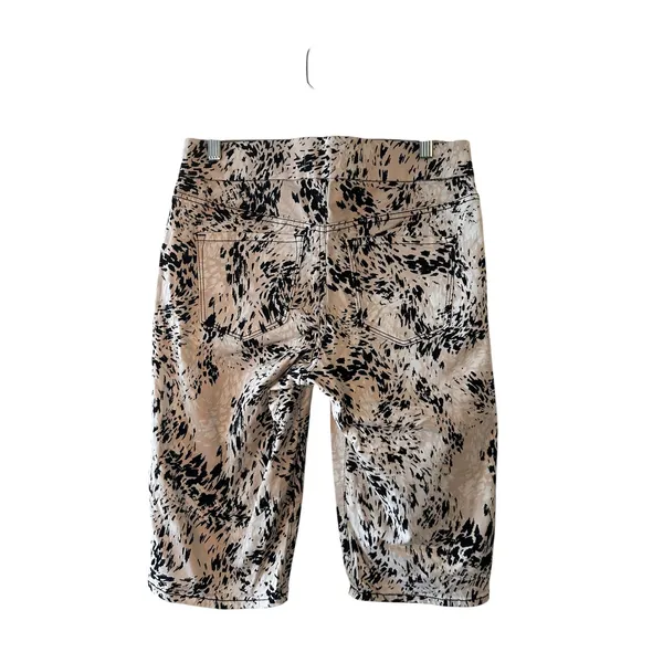 Nine West White Multi Animal Print Capri Pants Women Sz 8 - Image 2
