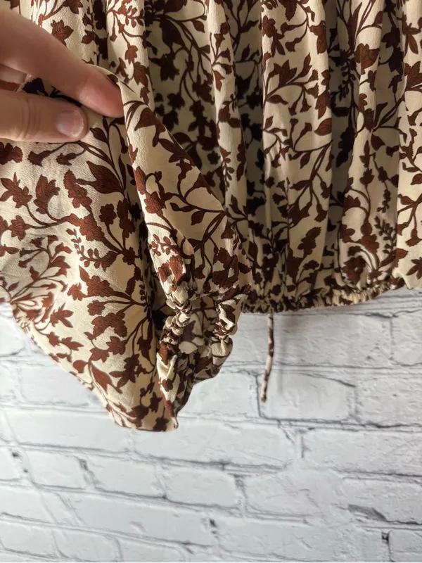 Matteau floral silk crop top size 2 Brown - Image 6