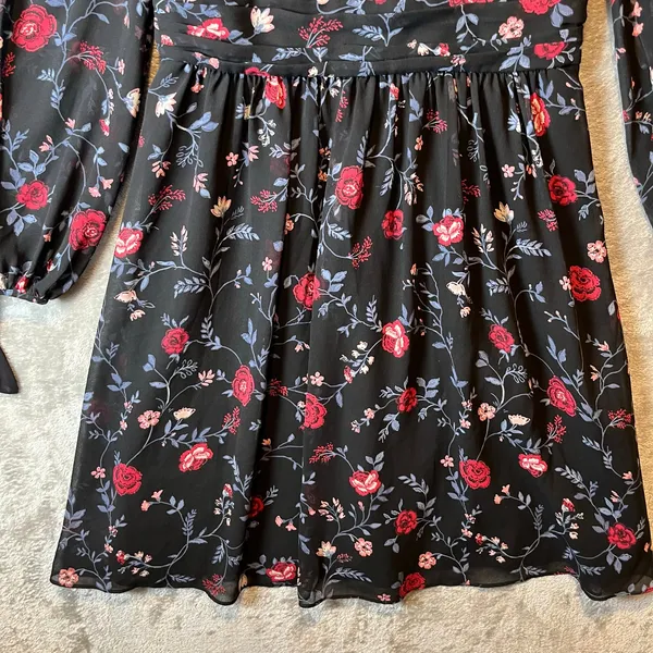 Gal Meets Glam Black Cherry Floral Mini Dress Size 6‎ Flowers Romantic - Image 3