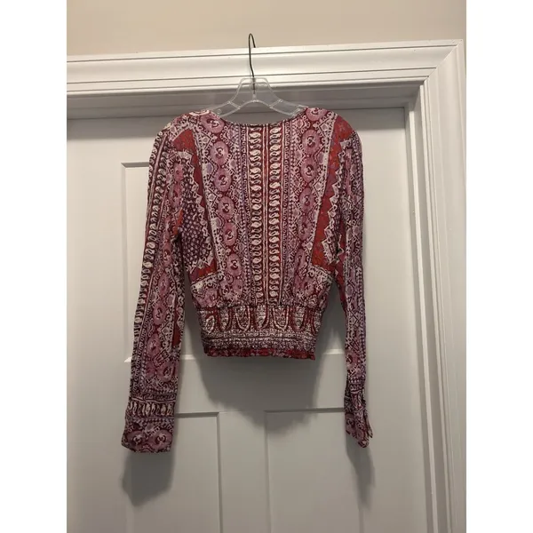 Free People Wild & Free Paisley Crop Top Size Medium Boho Bohemian Festival Fair - Image 6