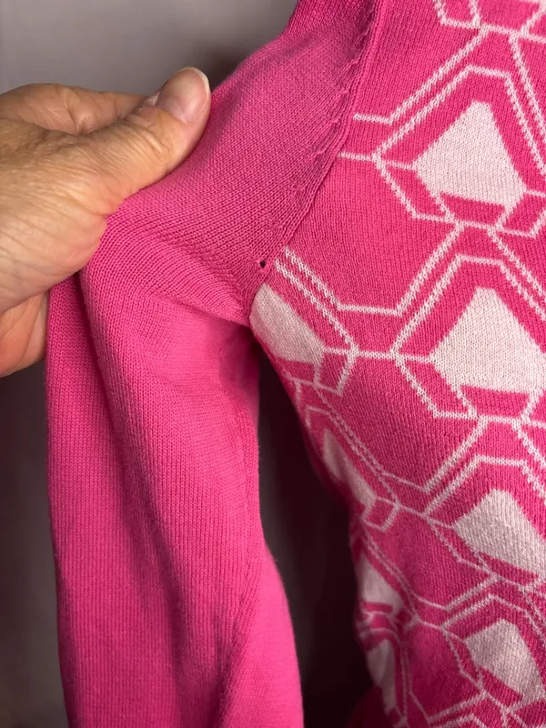 Puma Pink and White Geometric Crewneck Sweater - Image 6