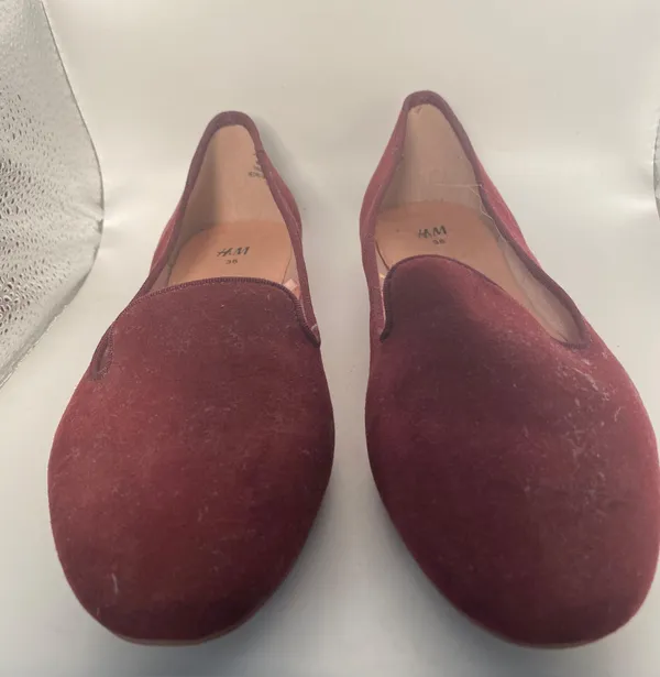 H&M Shoes Women Ladies Slip On Flat Round Toe Shallow Shoes brown size 38 7.5 - Image 2