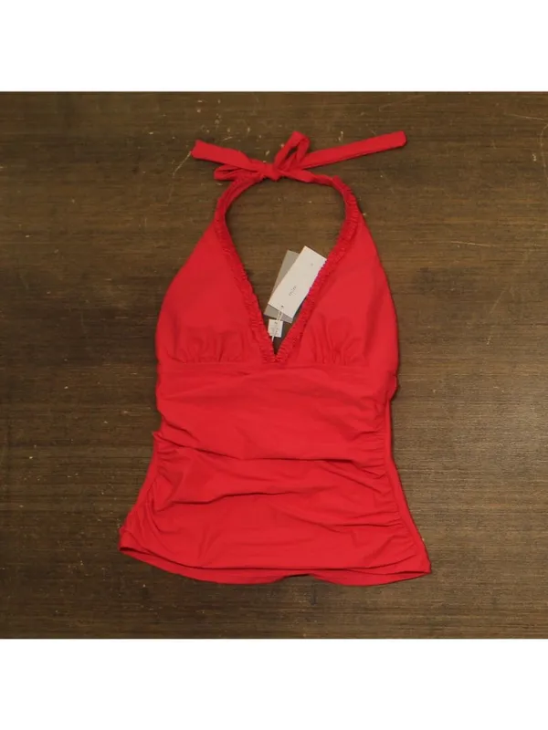 NWT Mimi Flamingo Soleil Solids Sonny Halterkini Tankini Top Swim Punch Red 6 - Image 7