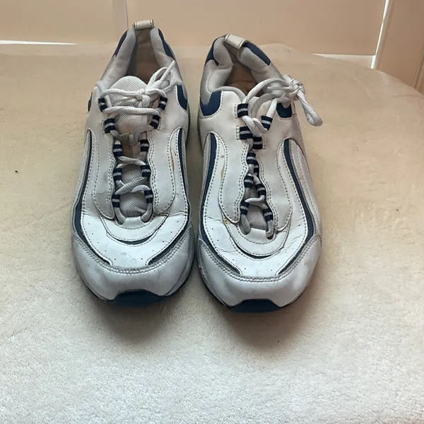 Easy Spirit White and Blue Women's Sneakers - Image 2