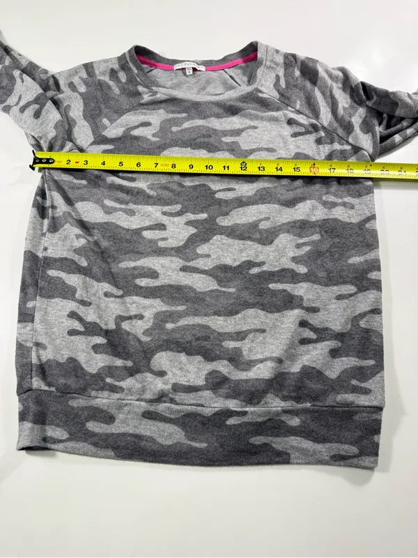 PJ Salvage Gray Camo Pullover with Pink-Trim Cuffs Super Soft - Image 4