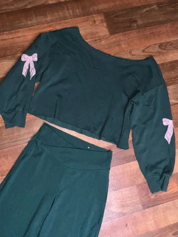 Old Navy Forest Green Wide Leg Pants - Image 6