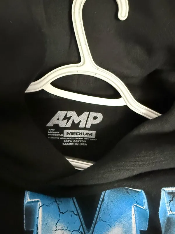 AMP Black Hoodie with Blue Gradient Graphic Size M - Image 3