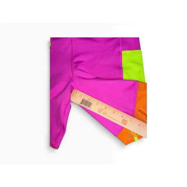 Peloton x Brittany Allen Colorblock Biker Shorts Pink Neon Womens M Bright Bold - Image 5