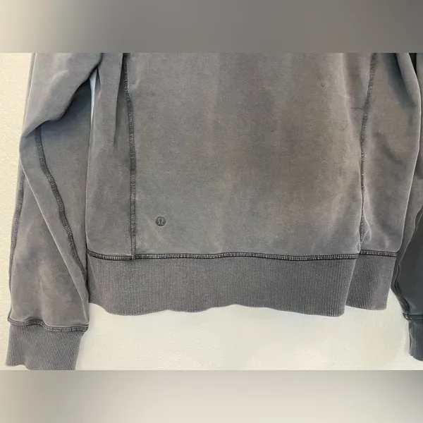 Lululemon Women’s Loop Zip Up Hoodie Acid‎ Rubber Dye Black Size L - Image 6
