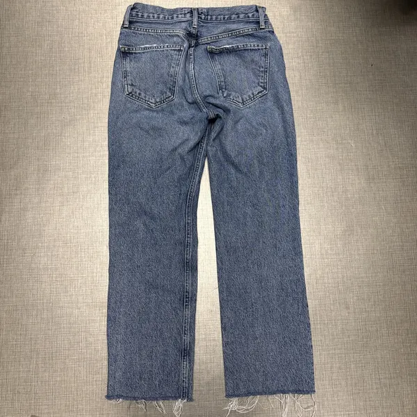 Agolde denim button fly‎ raw hem Ripley jeans size 24 - Image 11