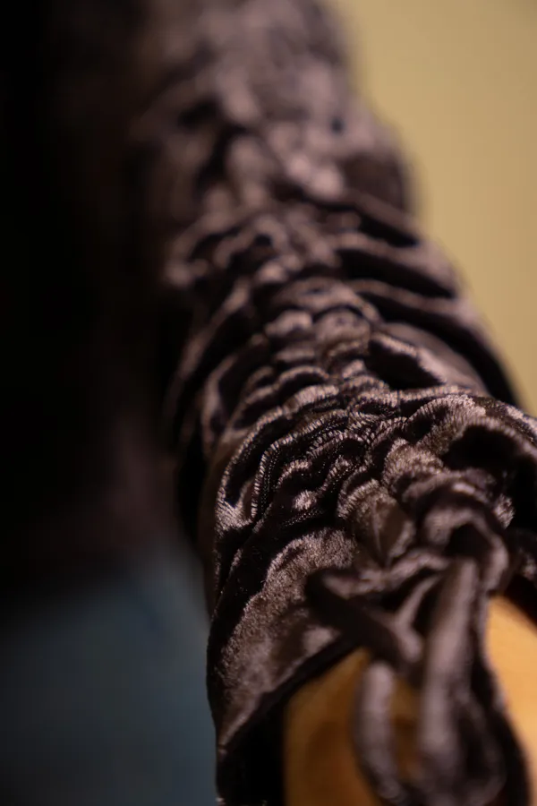 Mustard Seed Purple Crushed Velvet Long Sleeve Top - Image 3