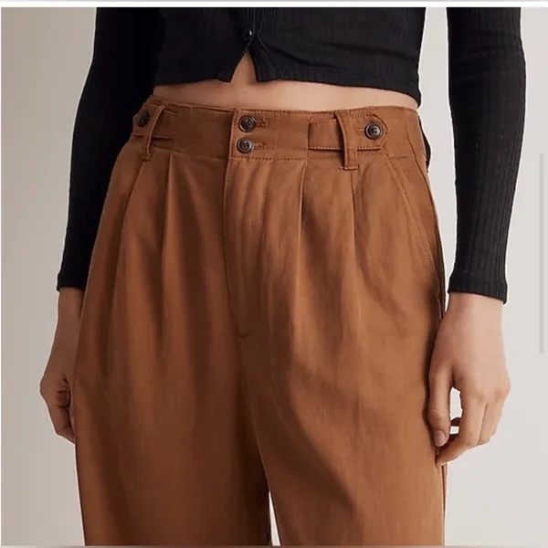 Madewell Harlow Wide Leg Pant Size 4 in Acorn Brown Business Minimalism - Image 4