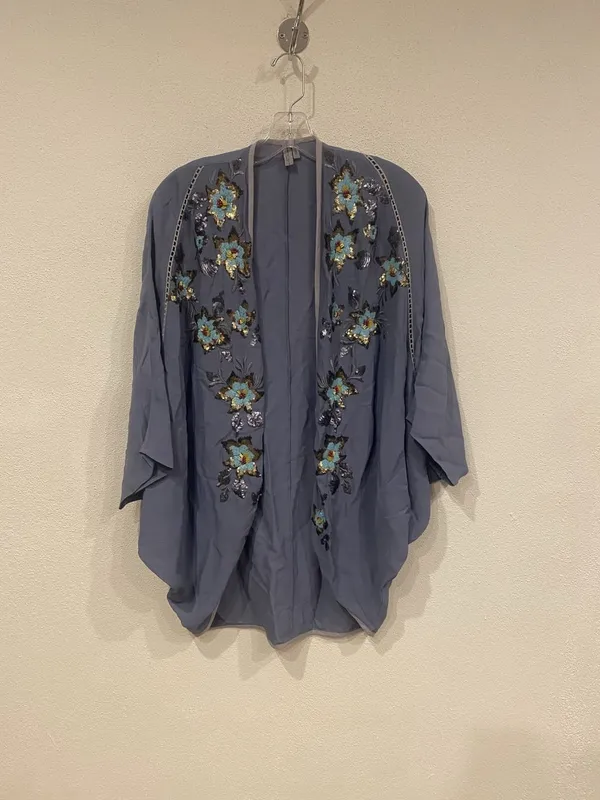Blank London Kimono Blouse Womens One Size Blue Embroidered Floral Boho - Image 2