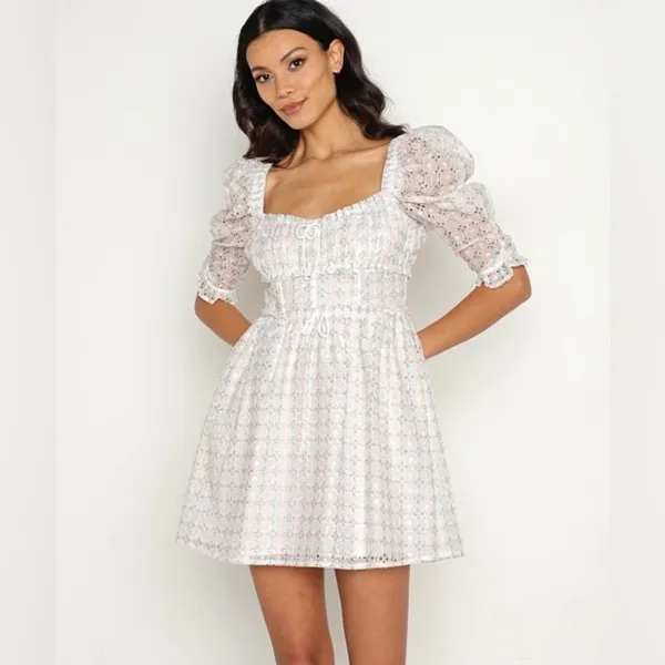 For Love and Lemons Libby Mini Eyelet Dress Size L NWT - Image 9