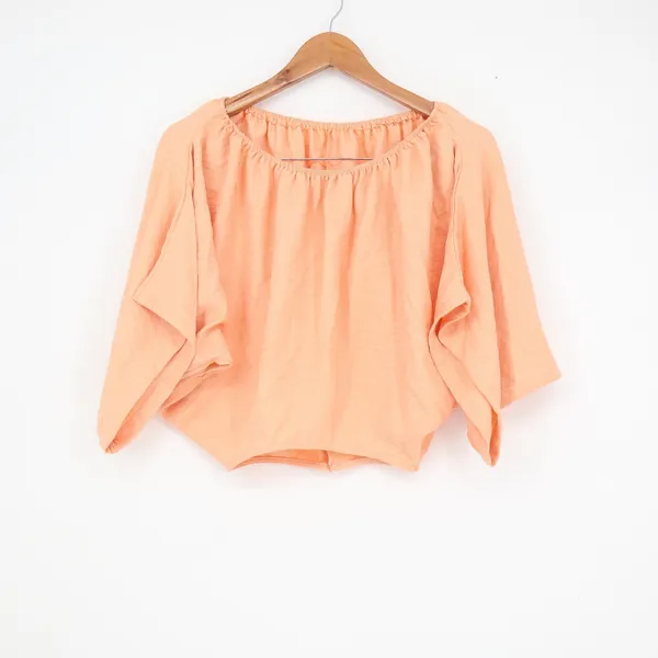 Unbranded Peach 2 Piece Set Batwing Crop Top & Ruched Maxi Skirt Size M - Image 2