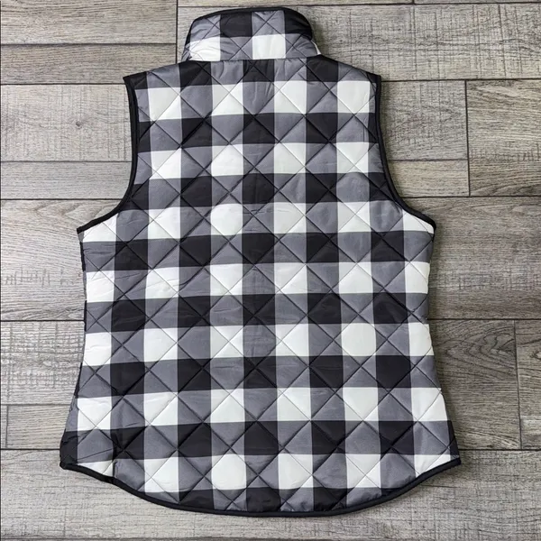 Aspen Quilted Puffer Checkered Vest Black Size L - Image 5