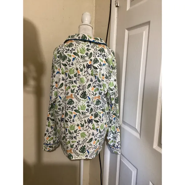 BedHead Pajamas Womens Large Tropical Jungle Print Cotton Sleep Shirt Top L - Image 3