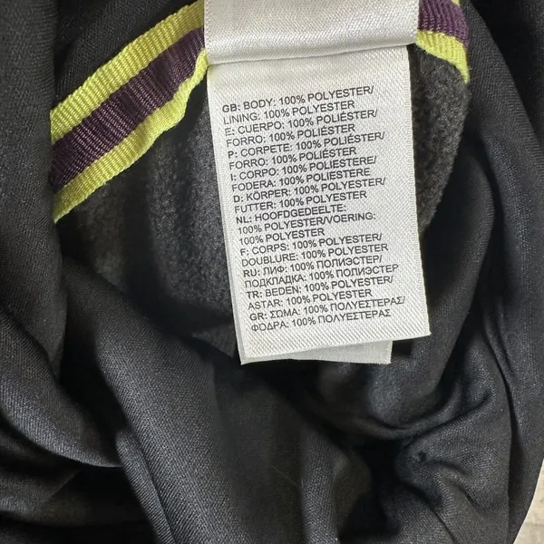 The North Face Funnel Neck Grey Sweatshirt Womens L Hooded Neon Green Stitching - Image 7