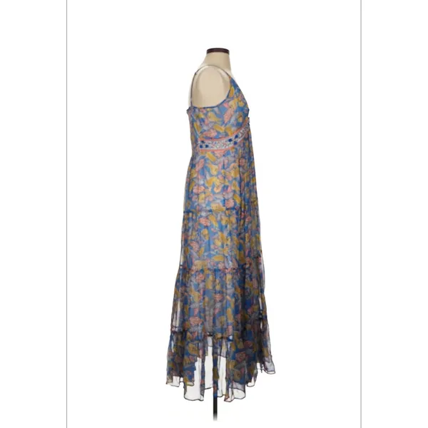 Verb Pallavi Singhee Maxi Dress Womens 4 Blue Floral Boho Cottagecore - Image 3
