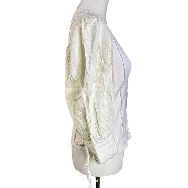 Free People Dainty Ethereal Cottage Victorian Lace Blouse Ivory Medium NWT - Image 5