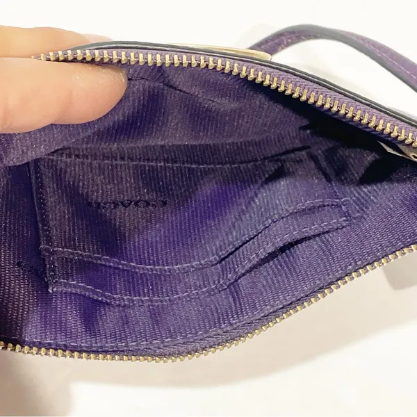 COACH 365 Violet Gold Leather Zip Around‎ Wristlet Wallet - Image 3