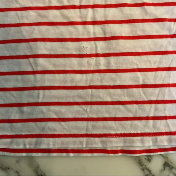 NWOT J.Crew Striped Boatneck Top in Pink Sz M small holes in bottom front - Image 5