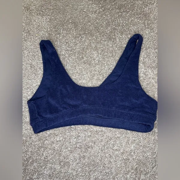 Aerie Offline Blue Terry Cloth Recharge Sports Bra - Image 4